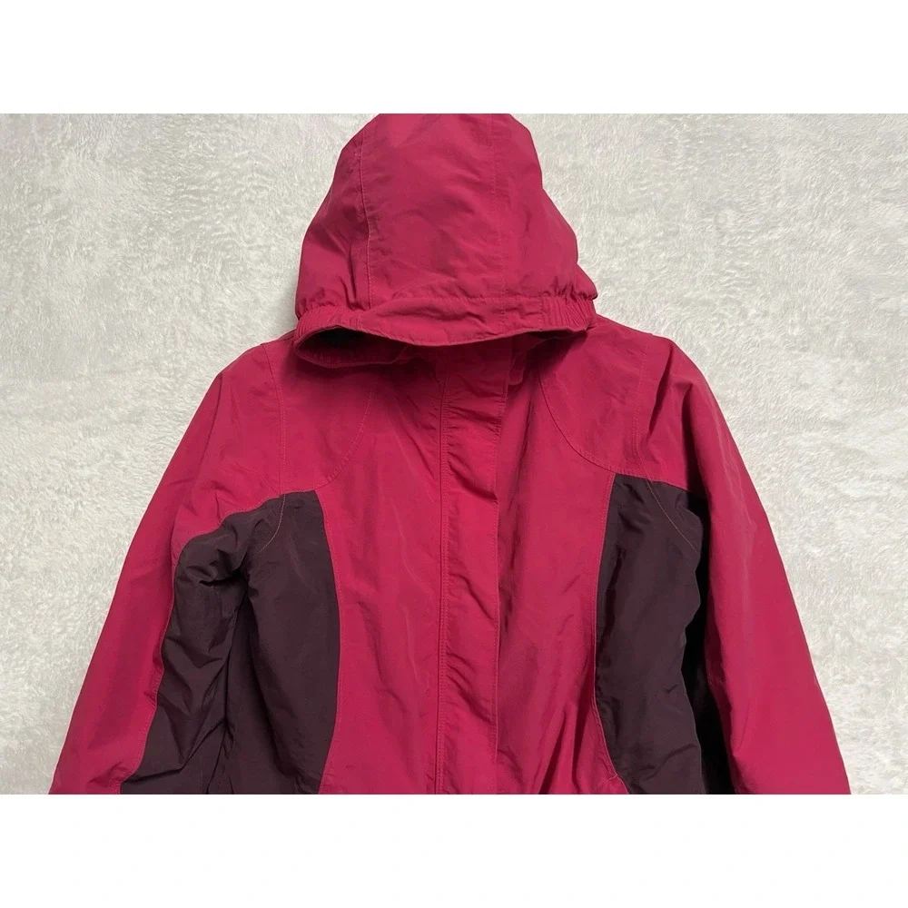 Lands' End Squall Girls M 10-12 Pink Hooded Fleece‎ Lined Winter Jacket